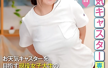 新中野お天気キャスター専門学校に通うお天気キャスターを目指す現役女子大生の「絶頂しても平然とする」授業風景に密着取材 自宅で自主練習