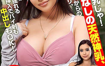 この娘、ほとんど乳じゃ！マゼモノなしの天然神乳、ローション弄りからの至高のパイズリ、Kカップ爆乳がぶるんぶるん揺れるバック挿入でパイ射も中出しもOK！