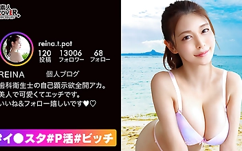 知性、包容力、エロさ全てを兼ね備えた完璧美女！知的な歯科衛生士さんがお昼休みに抜け出して生ハメ性交！男の顔を密着させながら歯磨きレッスン！ハイスペ美女が淫らに責め立てる極楽乳首責めフェラ！Gカップ巨乳が激揺れ腰振りが止まらいッ超ハードFUCK！中出し乳射2連発【＃イ◯スタ＃P活＃ビッチ】